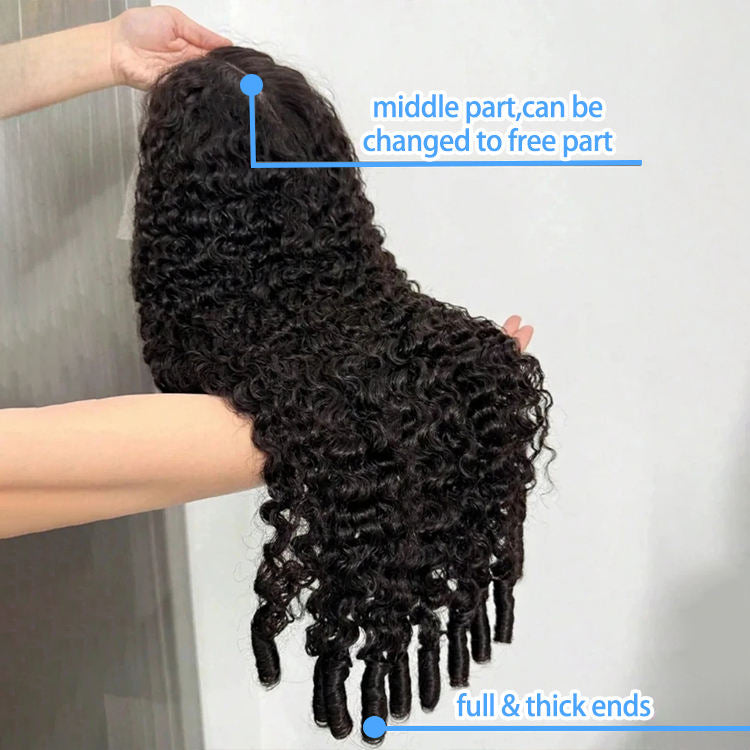 180% Density 13x6 HD Lace Burmese Kinky Curly Human Hair Wig - Glueless Wear and Go Pre-Plucked Protective Styling Fashion Accessory for Women | The PM Edit