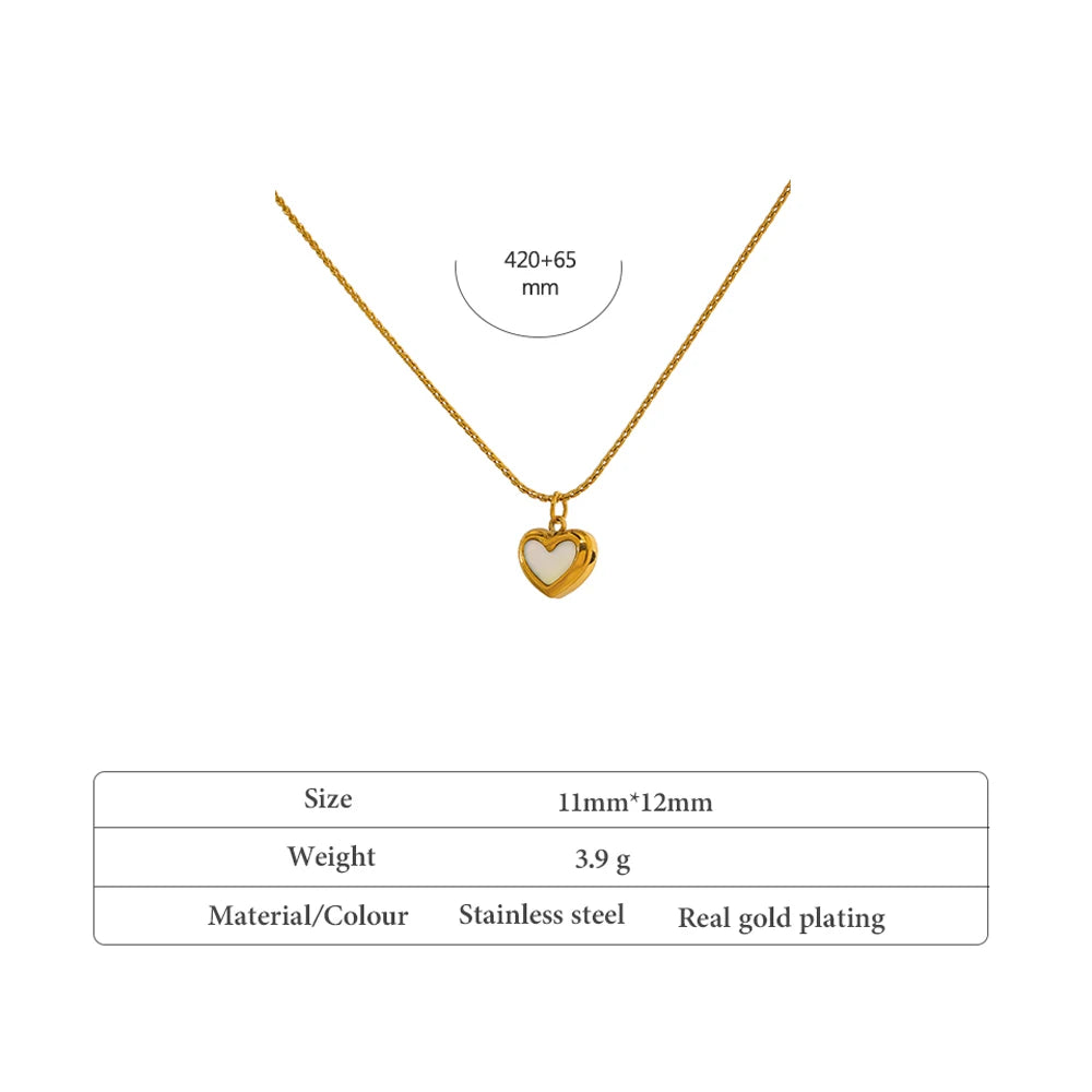 Gold-Plated Stainless Steel Heart Jewelry, Bracelet & Necklace