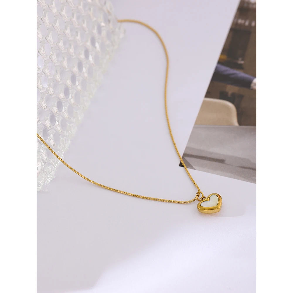 Gold-Plated Stainless Steel Heart Jewelry, Bracelet & Necklace