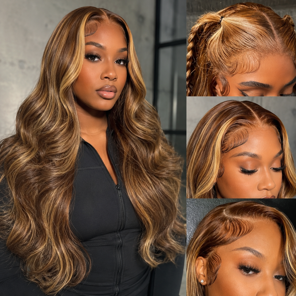 24″ P4/27 Body-Wave 5×5 Glueless Lace Closure Wig – 100% Human Hair - 180% Density