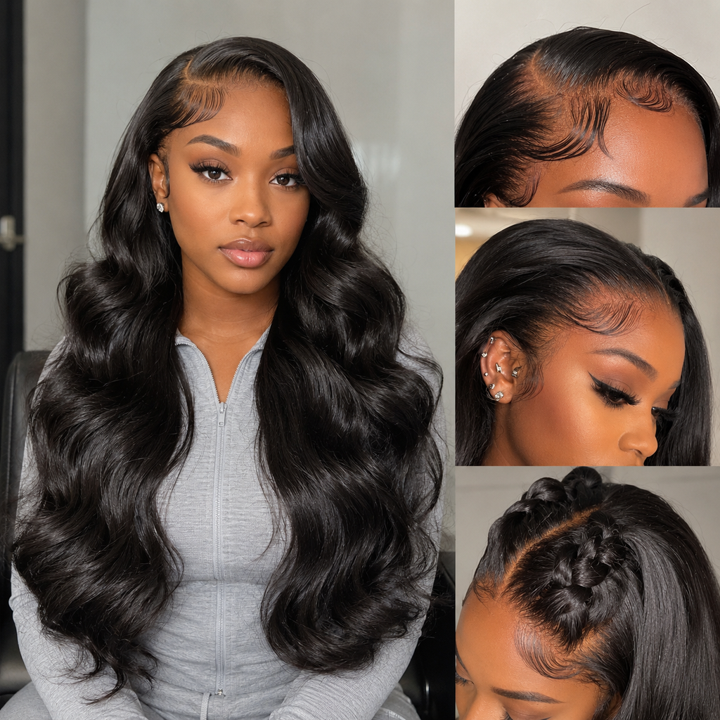 5x5 Body Wave Wear & Go Glueless Wig | 24 Inch | #1B Natural Black | 100% Human Hair