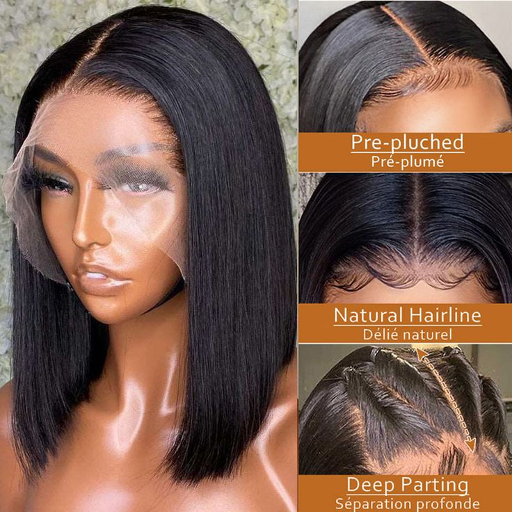 13x4 HD Lace Front Short Bob Wig 180% Density | 100% Human Hair