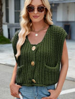 Load image into Gallery viewer, Sleeveless Knit Cardigan Vest
