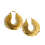 Load image into Gallery viewer, Sculpted Shine Chunky Hoops – Gold-Plated Classic
