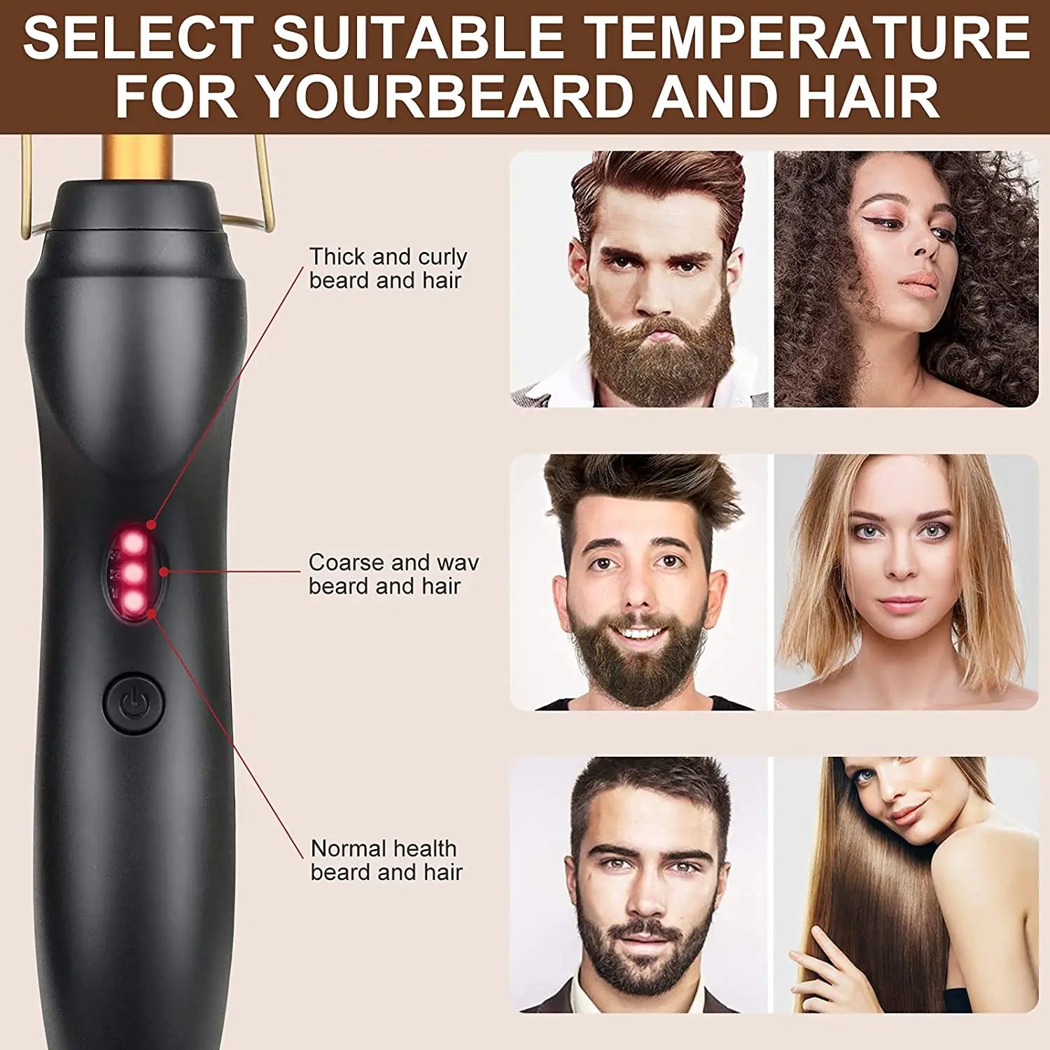 Electric Ceramic Hot Comb | Anti-Scald Hair Straightener for Wigs