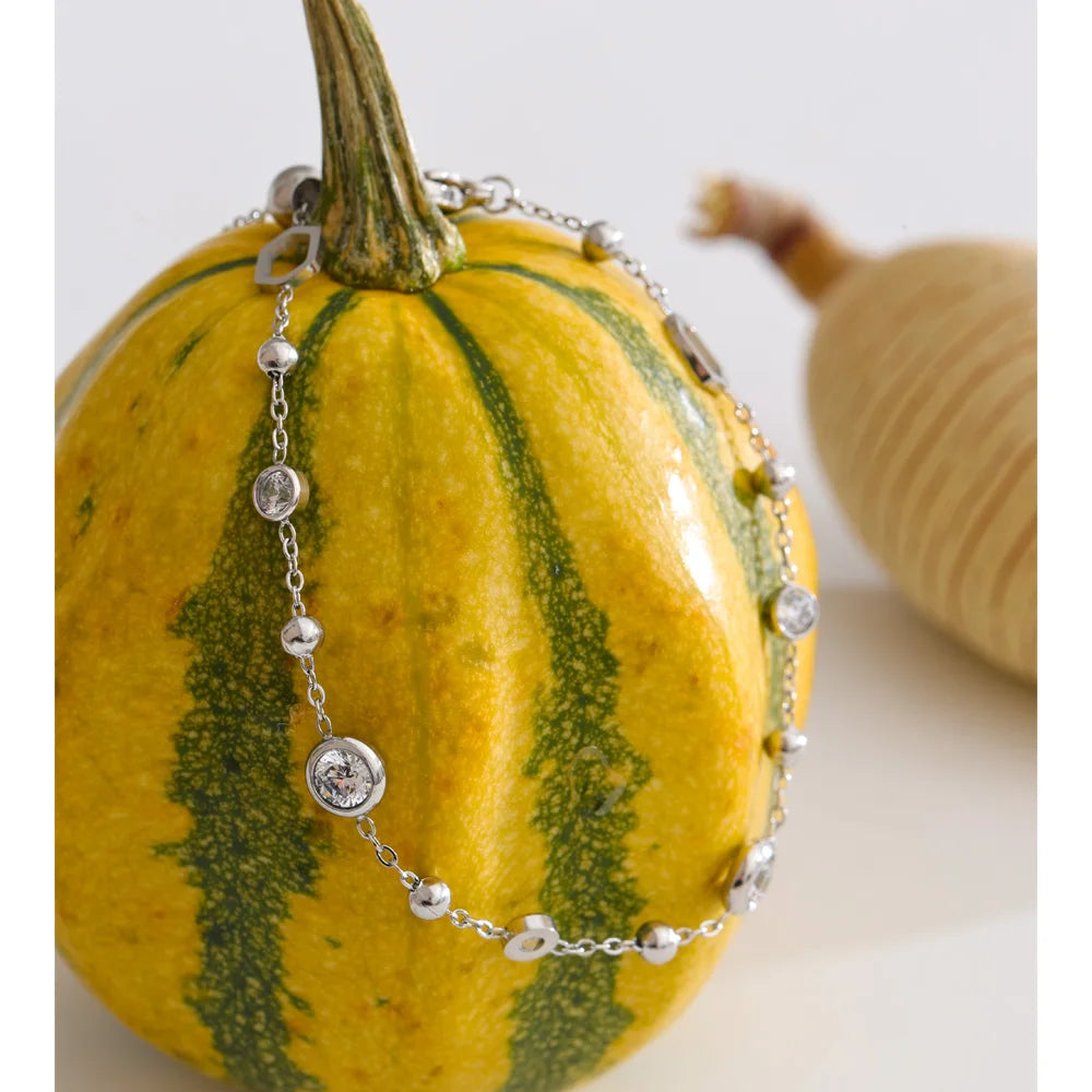 Delicate Gold Chain Geometric PVD Bracelet for Women