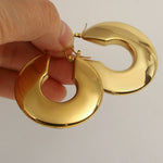 Load image into Gallery viewer, Sculpted Shine Chunky Hoops – Gold-Plated Classic
