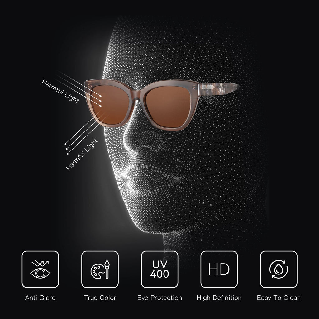 Oversized Butterfly Cat-Eye Sunglasses | Polarized UV400 | Acetate Frame