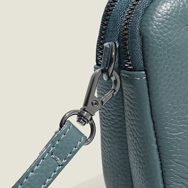 Genuine Cow Leather Crossbody Messenger Flap Bag for Women