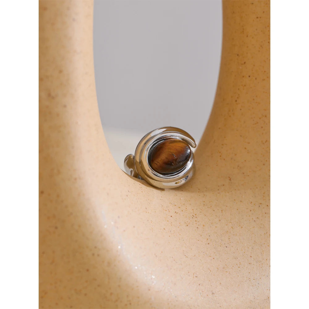 Tiger's Eye Open Ring