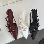Load image into Gallery viewer, Chic Strappy Slingback Heels with Buckle Detail – Effortless Elegance in Every Step
