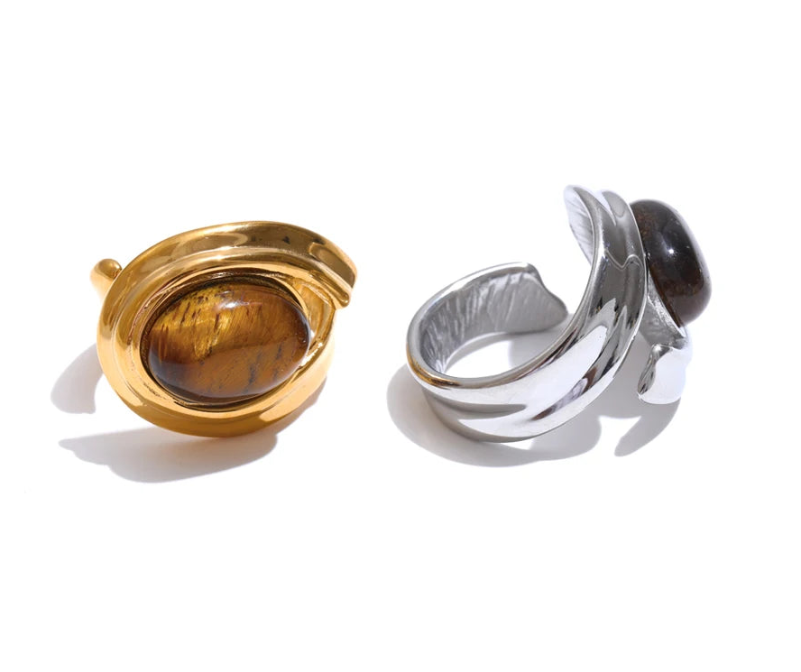 Tiger's Eye Open Ring