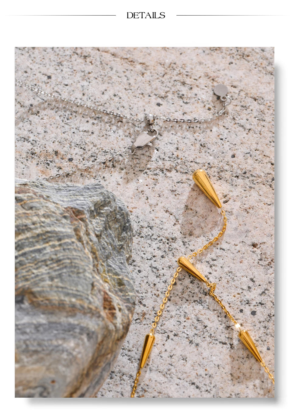 Teardrop Lariat Y-Necklace in 18K Gold & Silver