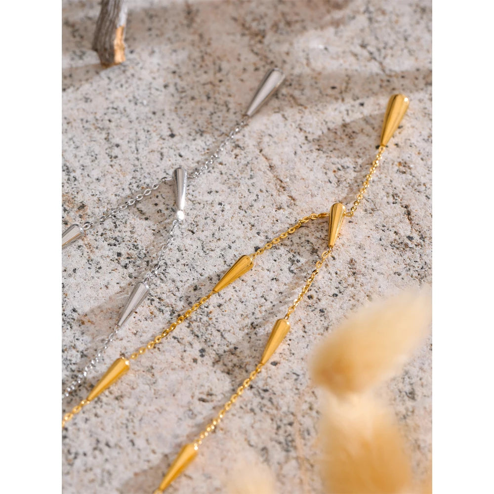 Teardrop Lariat Y-Necklace in 18K Gold & Silver