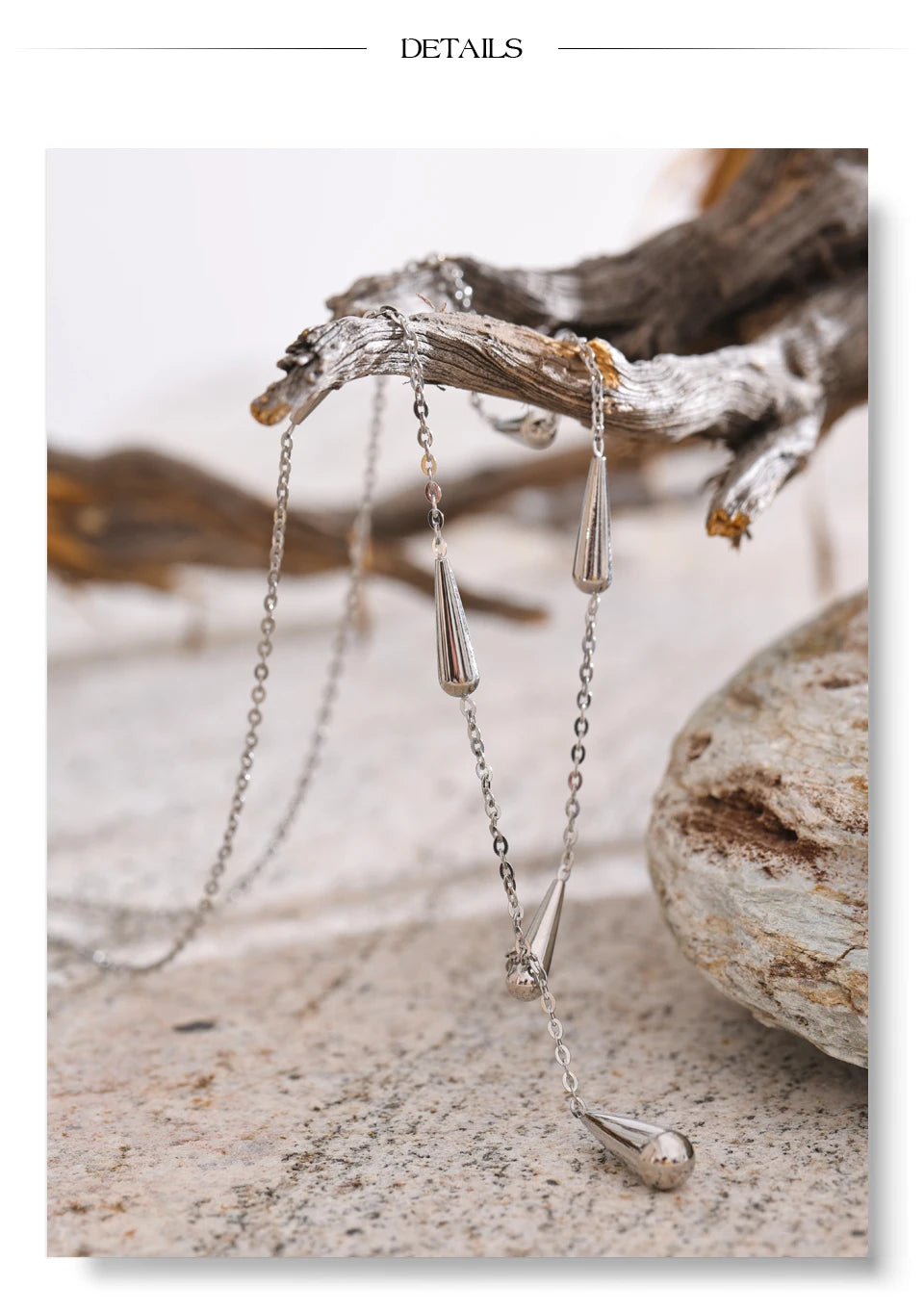 Teardrop Lariat Y-Necklace in 18K Gold & Silver