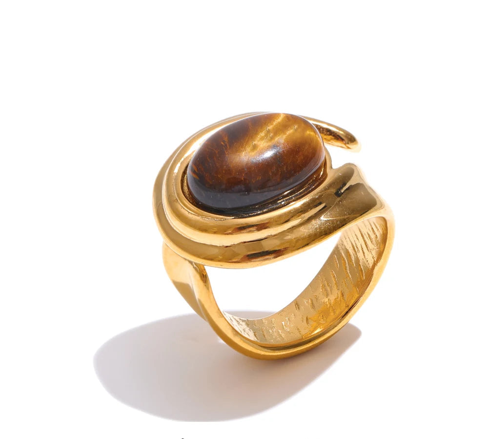 Tiger's Eye Open Ring