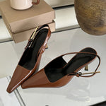 Load image into Gallery viewer, Chic Pointed Toe Strappy Pumps – Elegant Footwear in Red, White, Black &amp; Brown
