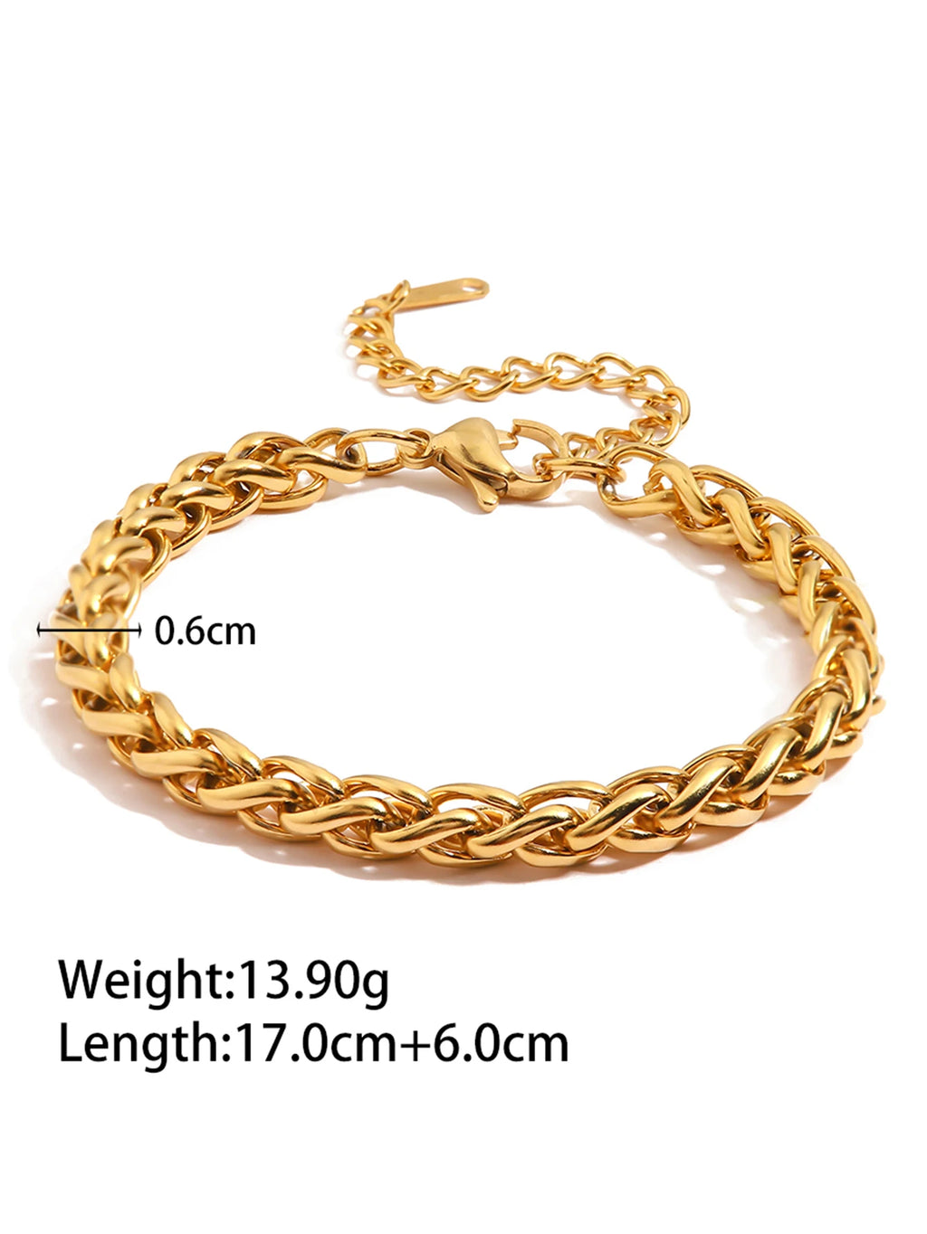 Wheat Chain Bracelet | 18K Gold Braided Link | The PM Edit