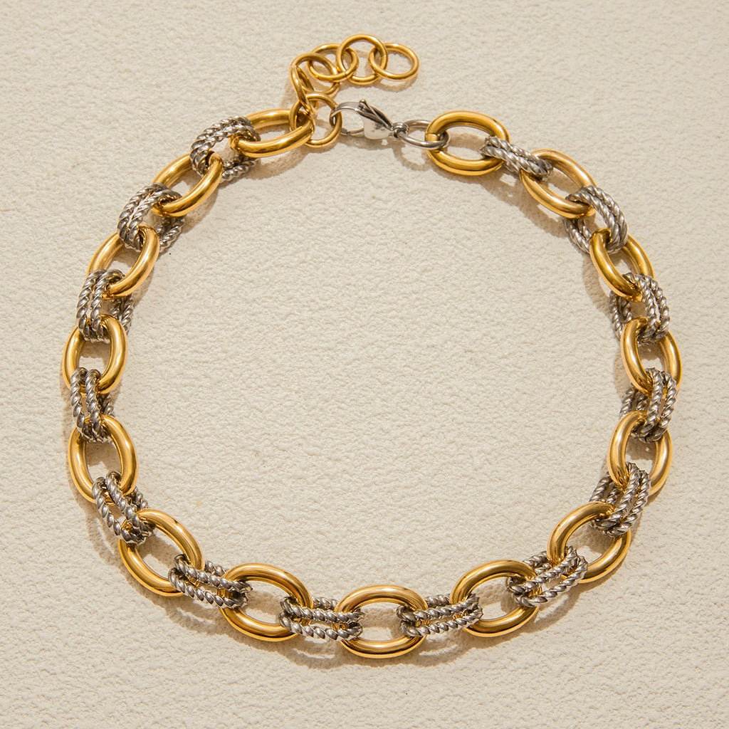 Two-Tone Chunky Chain Necklace | Gold & Silver Rope Links | The PM Edit