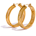 42mm Minimalist Round Big Hoop Stainless Steel Earrings for Women | The PM Edit