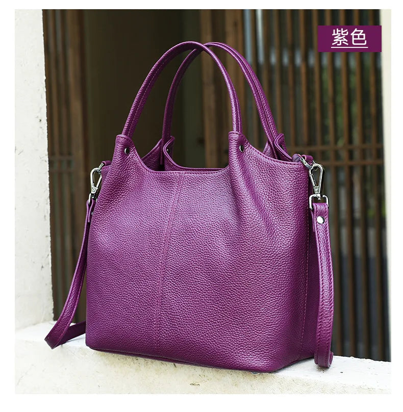 Genuine Leather Soft Cow Tote Bag | Spacious Crossbody & Shoulder Bag