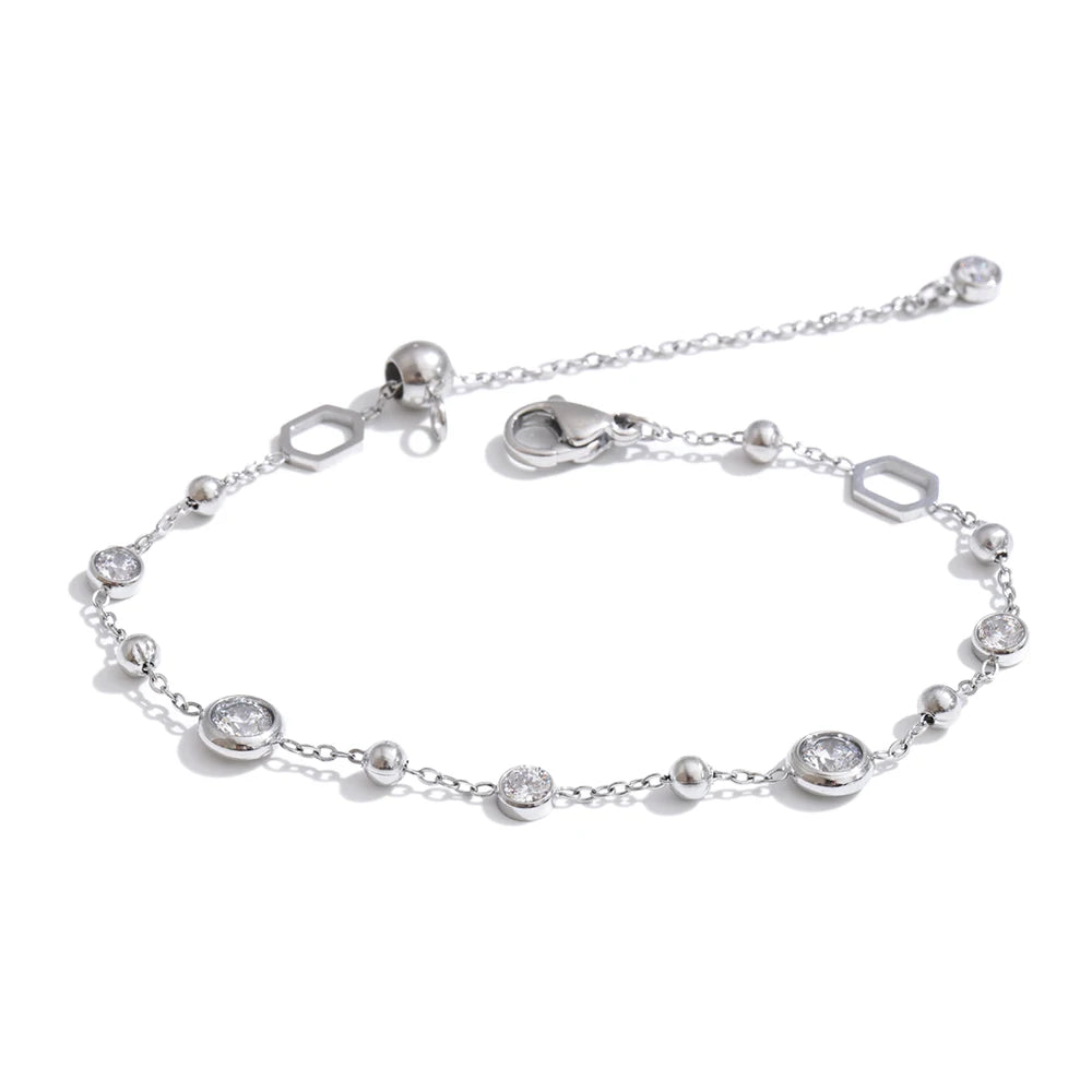 Delicate Gold Chain Geometric PVD Bracelet for Women