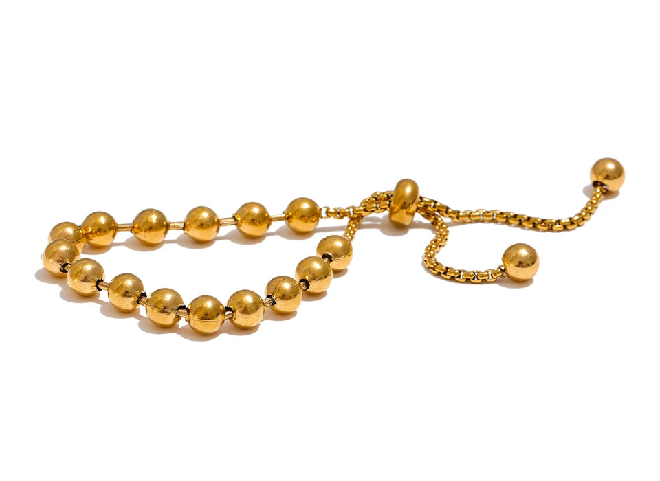 Gold Beaded Chain Bracelet