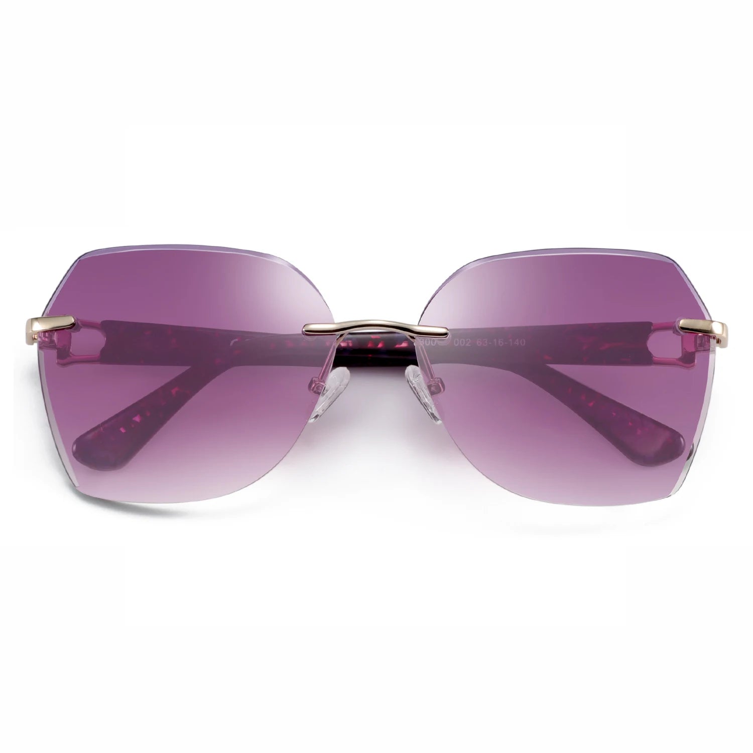 Rimless Oversized Butterfly Sunglasses | UV400 | Diamond-Cut Lenses