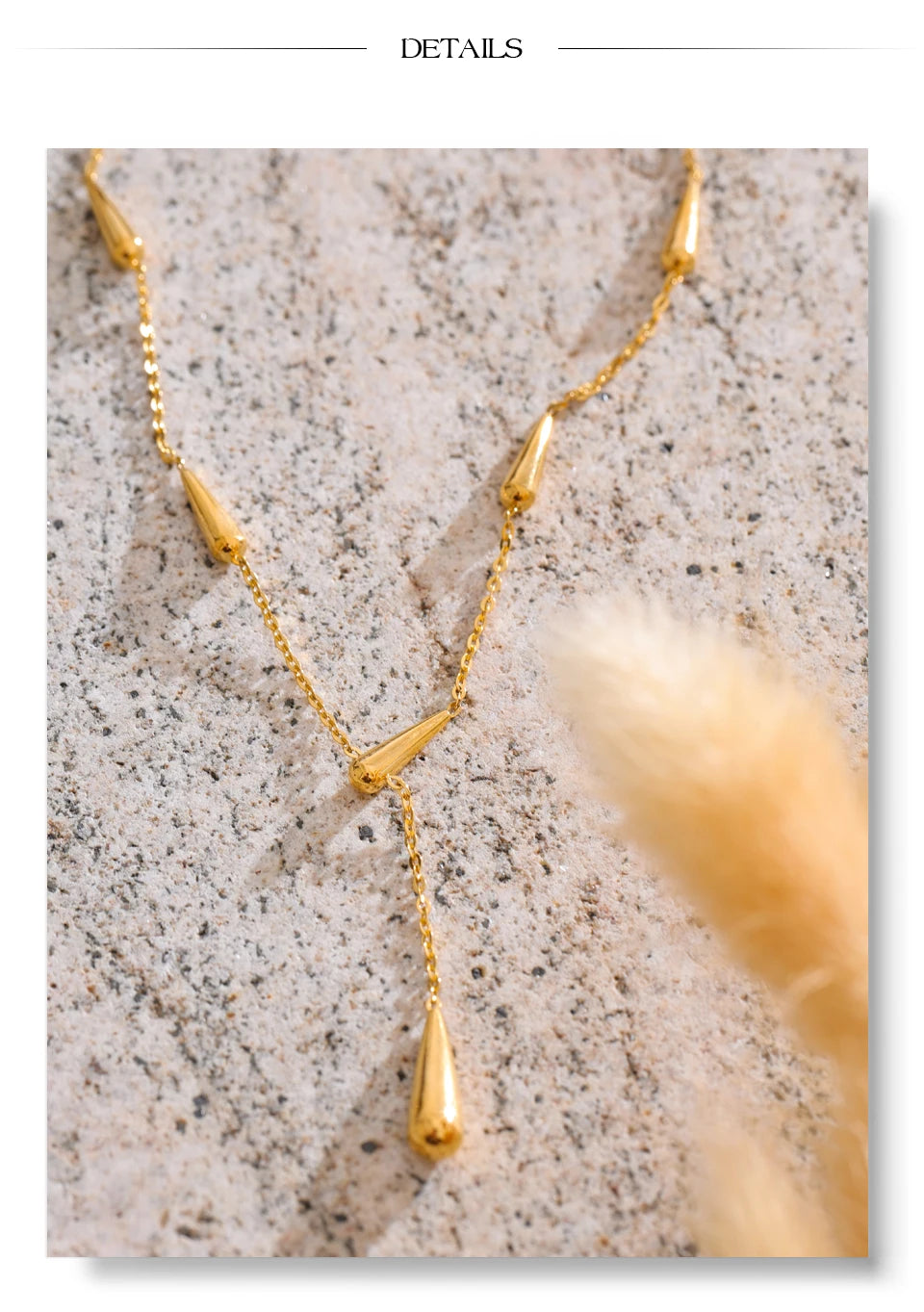 Teardrop Lariat Y-Necklace in 18K Gold & Silver