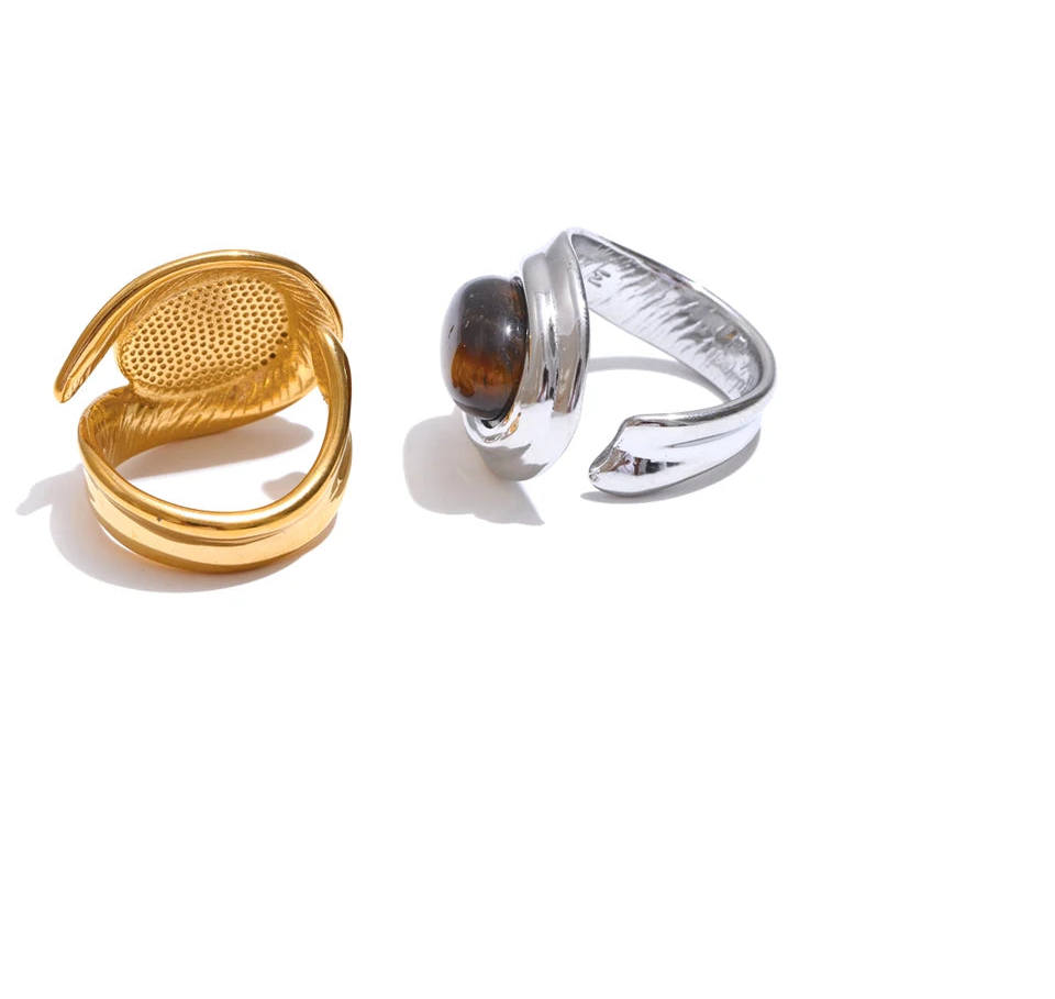 Tiger's Eye Open Ring