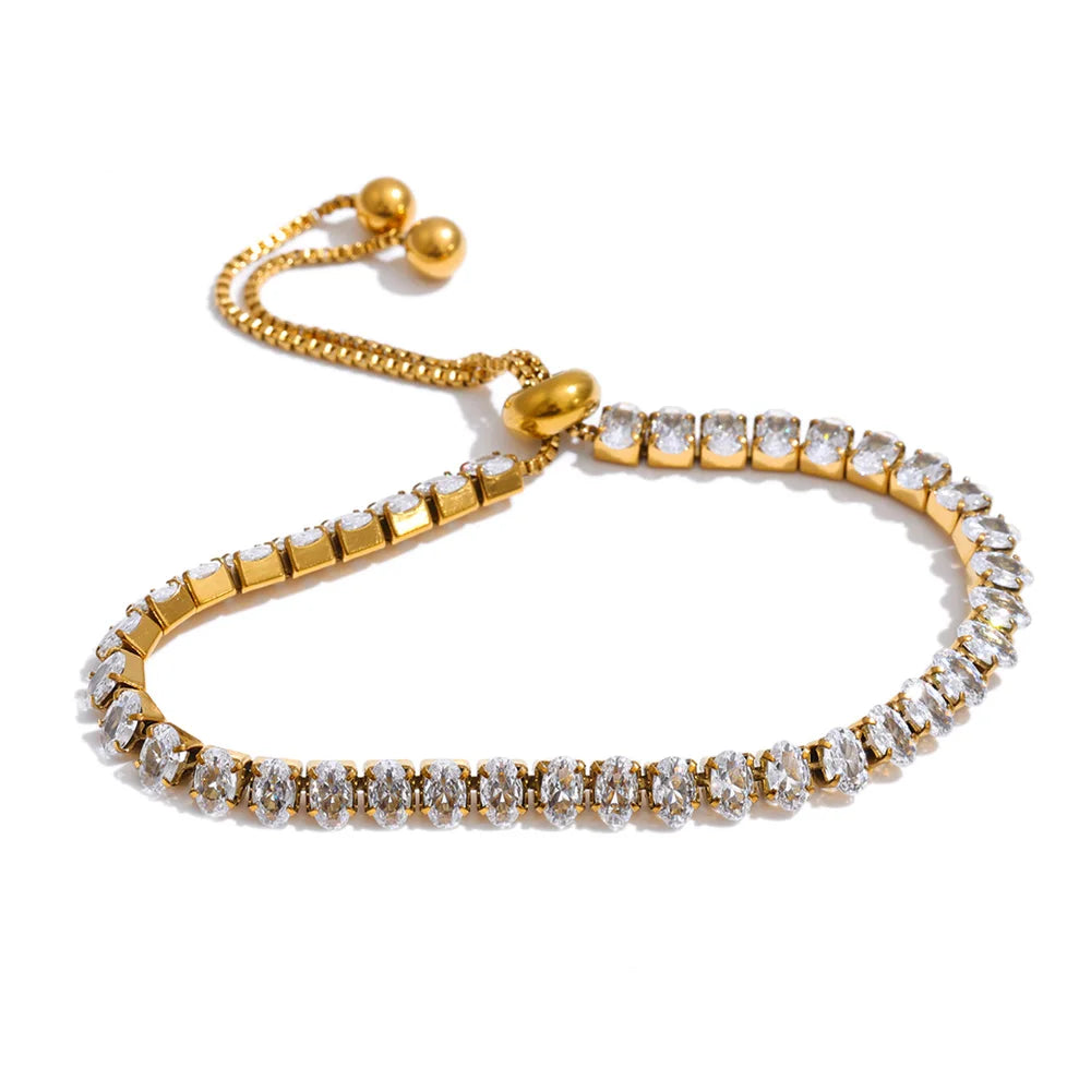 Minimalist Gold Tennis Bracelet - High Quality Statement Bangle for Women