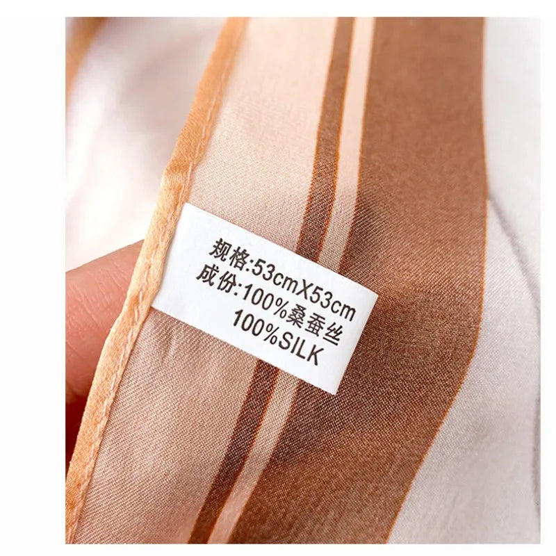 Marble Print Silk Satin Square Scarf | 53x53cm