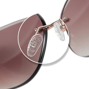 Rimless Oversized Butterfly Sunglasses | UV400 | Diamond-Cut Lenses