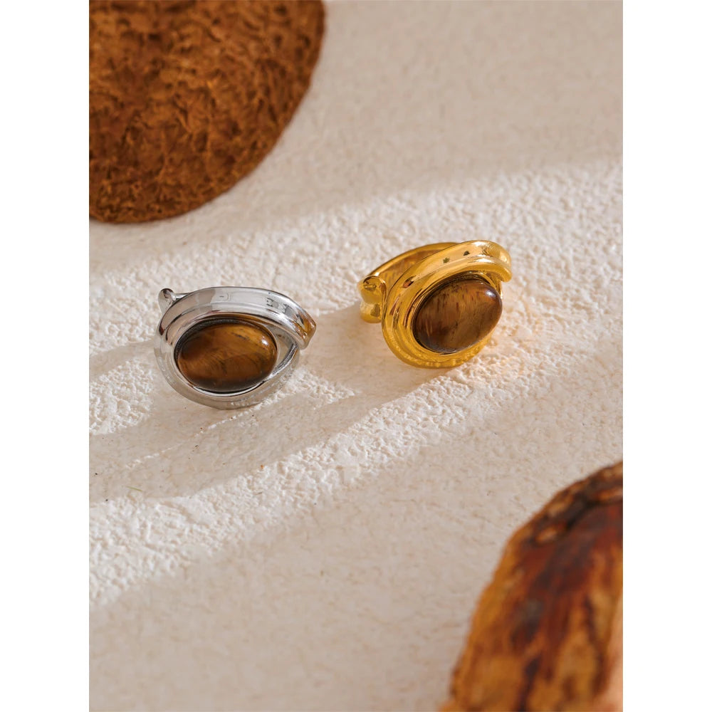 Tiger's Eye Open Ring