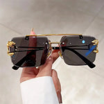 Load image into Gallery viewer, The Luxe Frame – Rimless Square Sunglasses

