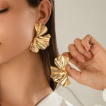 Load image into Gallery viewer, Maple Leaf Geometric Statement Earrings – Bold, Lightweight &amp; Uniquely Chic
