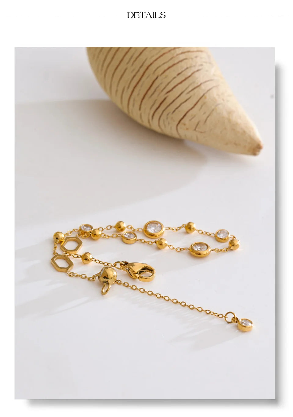 Delicate Gold Chain Geometric PVD Bracelet for Women