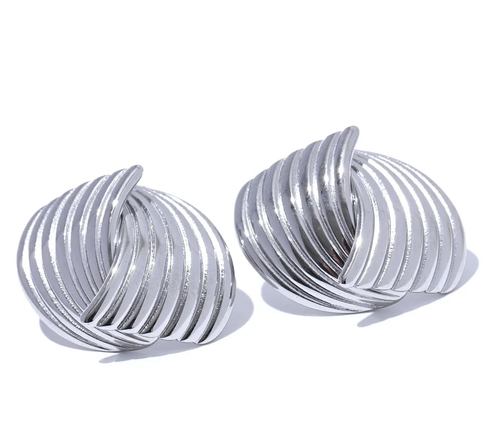 Premium Quality Gold Earrings and Ring for Women | Geometric Stainless Steel Stud Earrings and Ring