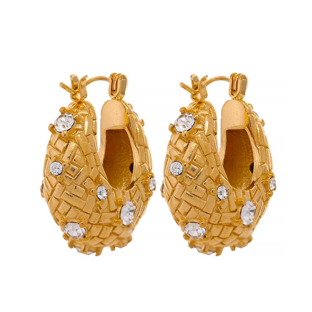 PVD Gold-Plated 316 Stainless Steel Geometric Hoop Earrings