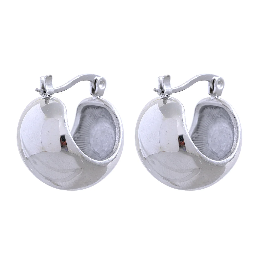 Chunky Dome Hoop Earrings | 18K Gold & Silver Stainless Steel