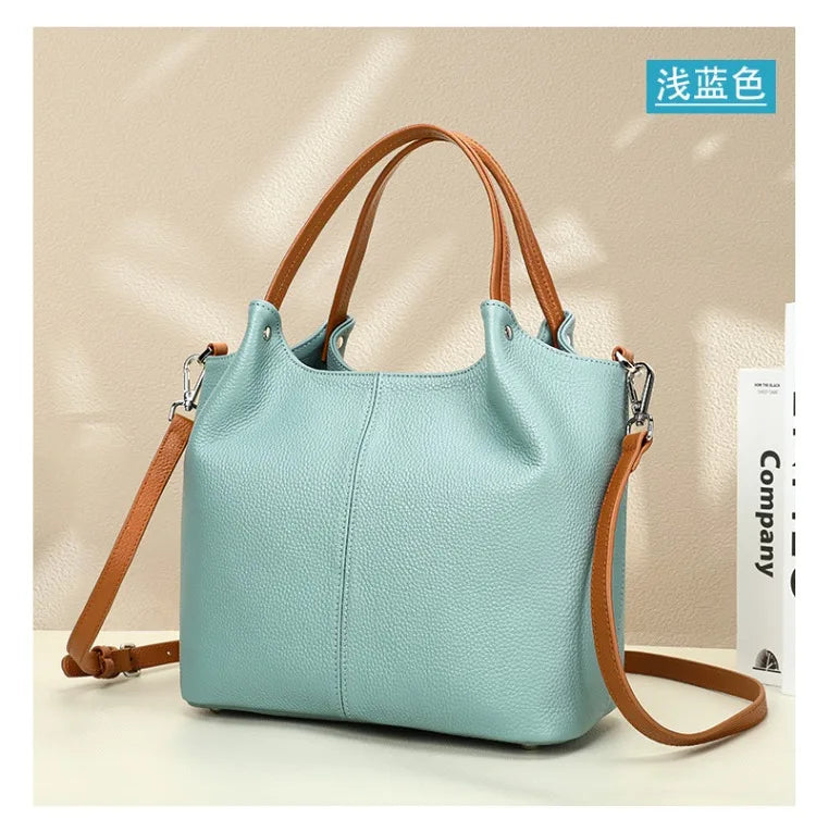 Genuine Leather Soft Cow Tote Bag | Spacious Crossbody & Shoulder Bag
