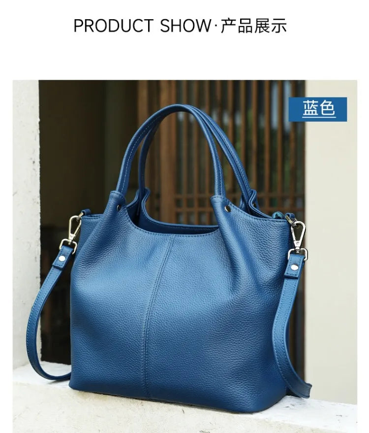 Genuine Leather Soft Cow Tote Bag | Spacious Crossbody & Shoulder Bag