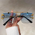 Load image into Gallery viewer, The Luxe Frame – Rimless Square Sunglasses
