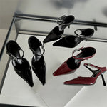 Load image into Gallery viewer, Pointed-Toe Strappy Slip-On Heels
