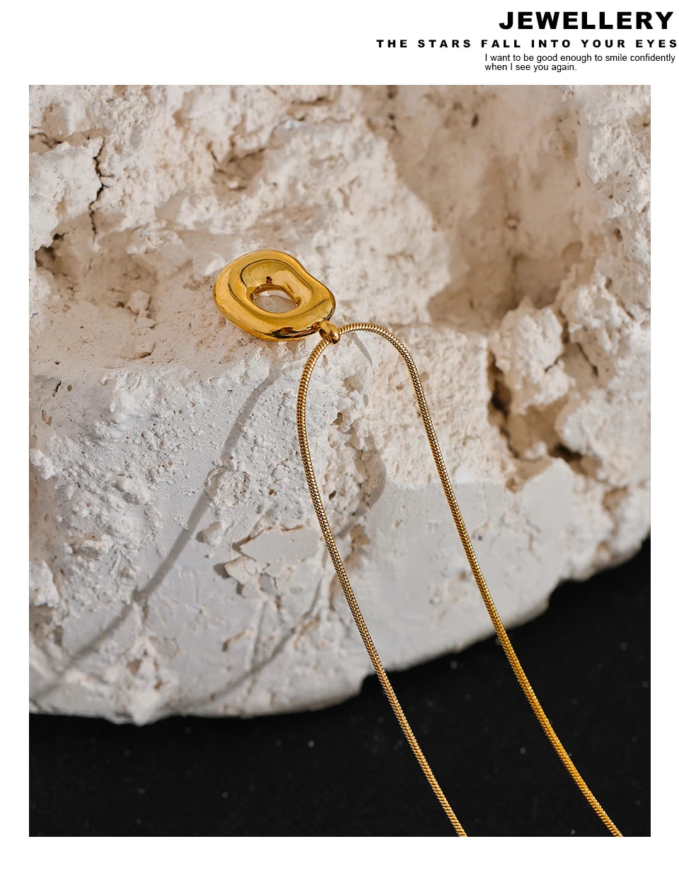 Chunky Hollow Geometric Pendant Necklace | 18K PVD Gold & Silver Stainless Steel Statement Jewelry