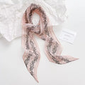 Floral Chiffon Silk-Feel Scarf, 135 x 10 cm | 6 Colors