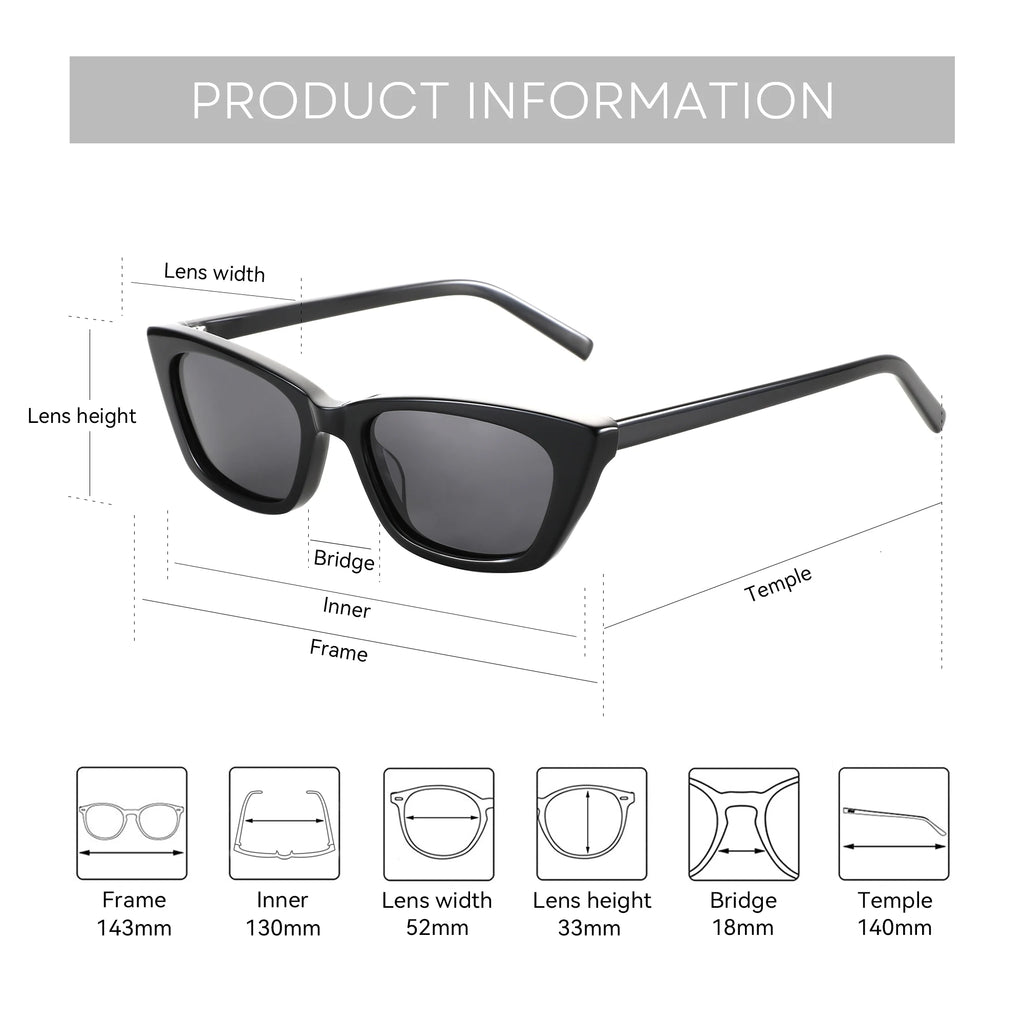 Retro Cat-Eye Polarized Sunglasses | UV400 | Handmade Acetate Frame