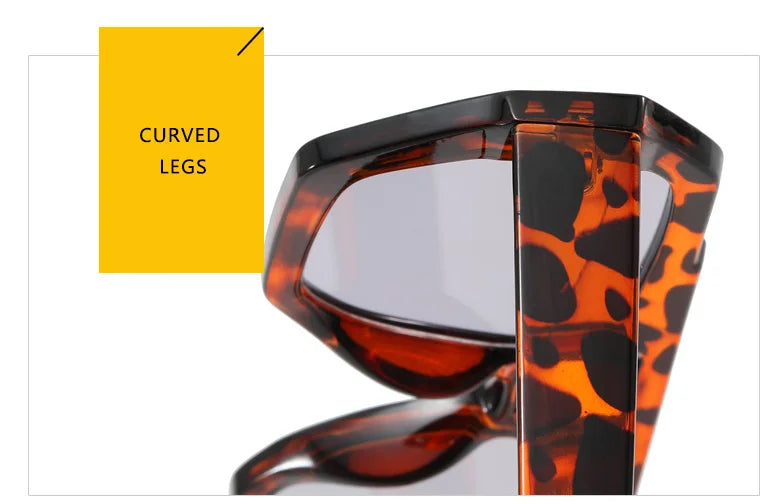 Tortoise Shell Double Beam Geometric Sunglasses | Retro Oversized Eyewear