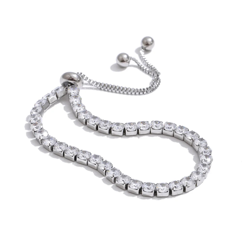 Luxury Gold Tennis Bracelet - Tarnish-Free PVD Gold Plated Minimalist Wristwear