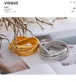 Load image into Gallery viewer, Chunky Ribbed Omega Tube Bangle Bracelet | 18K PVD Gold &amp; Silver Stainless Steel Jewelry
